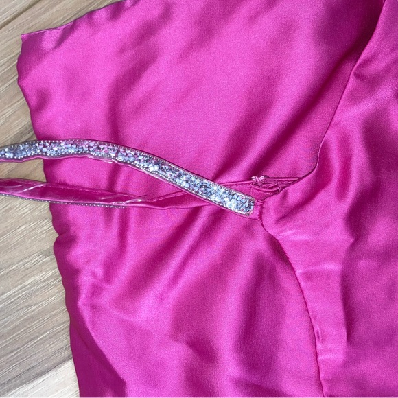 Rhinestone Strap Satin Bodycon - Picture 6 of 8